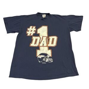 Vtg Riddell Denver Broncos #1 Dad T-Shirt Medium